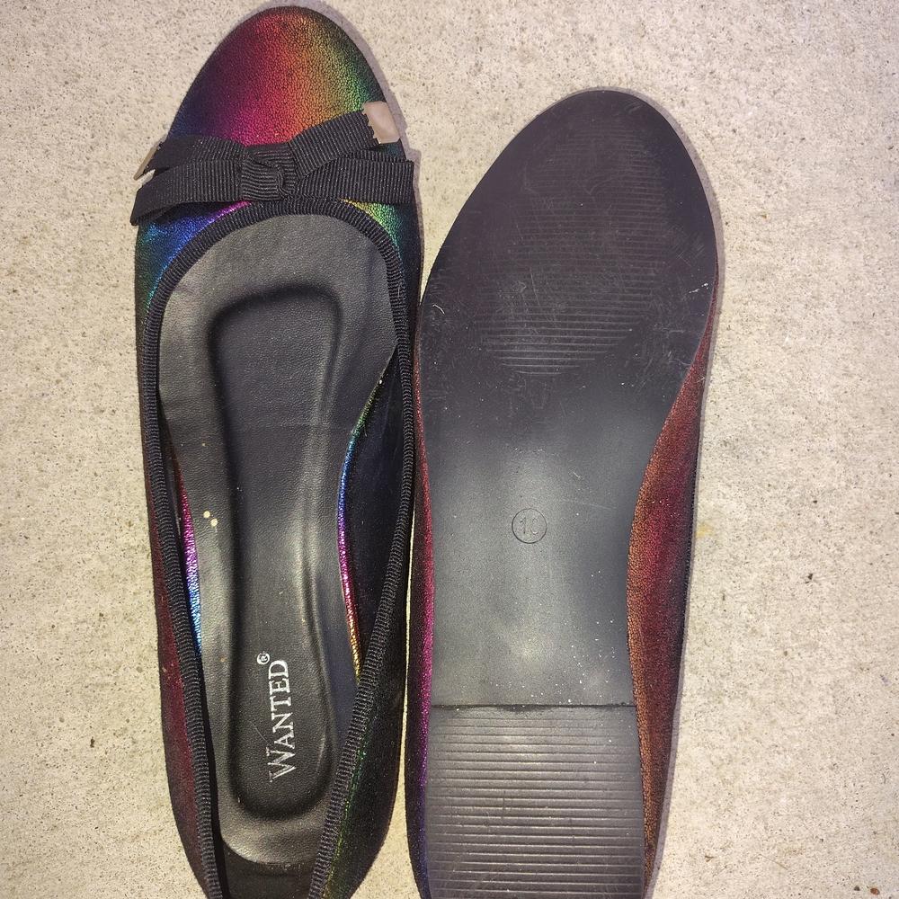 Wanted Rainbow Shimmer Flats